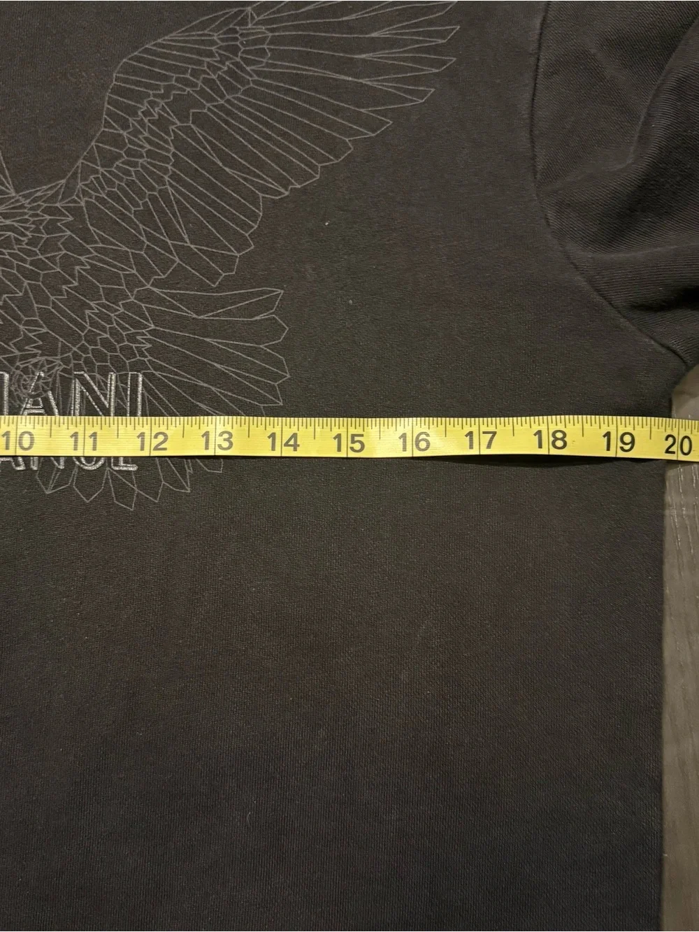 Armani Exchange Men's Charcoal Black Crewneck with Eagle Embroidery